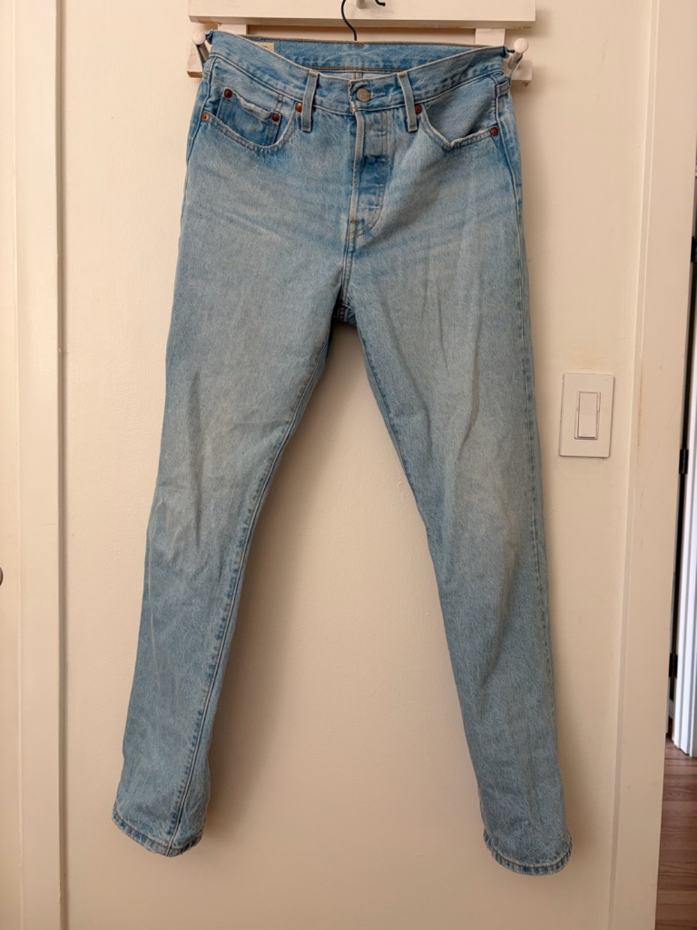 Levi's 501 Light Blue Straight Leg Jeans